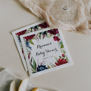 Serviette En Papier Serviettes de Baby shower Floral Boho Whimsical de