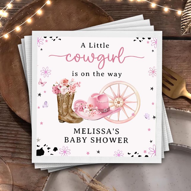 Serviette En Papier Serviettes de Baby shower Rustique Ouest Petit Cow (Créateur téléchargé)