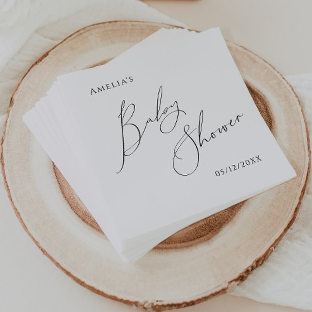 Serviette En Papier Serviettes de Baby showers neutres pour hommes bla (Créateur téléchargé)