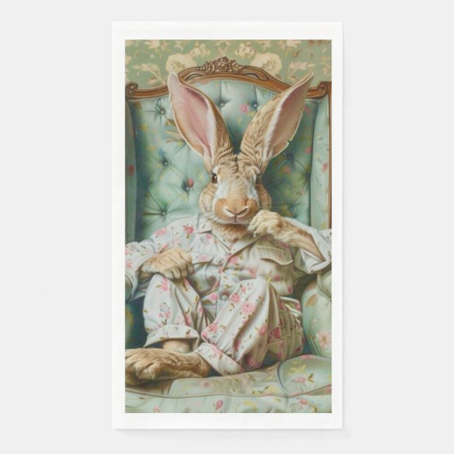 Serviette En Papier Serviettes de bain pour invités en forme de lapin  (Devant)