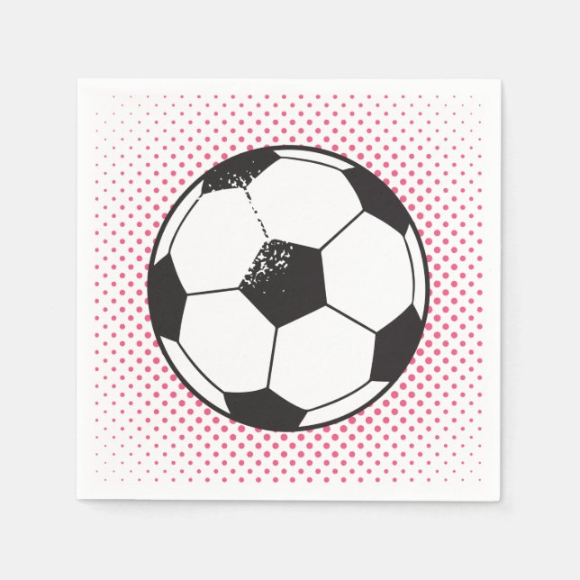 Serviette En Papier Serviettes de bal de football - Rose (Devant)
