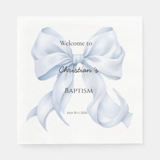 Serviette En Papier Serviettes de baptême à l'arc bleu