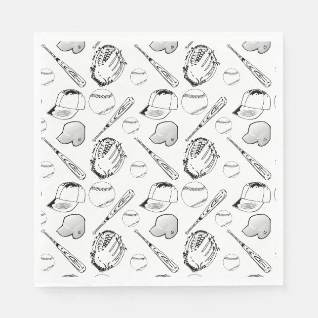 Serviette En Papier Serviettes de base-ball/softball Collections (Devant)