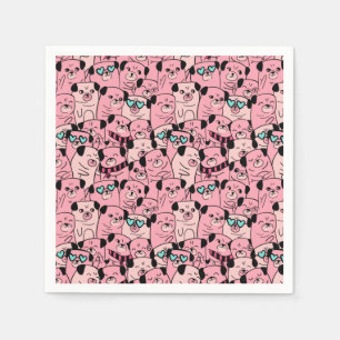 Serviette En Papier Serviettes de Carlins mignons