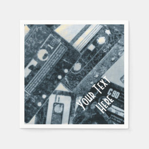 Serviette En Papier Serviettes de cassettes rétro personnalisées