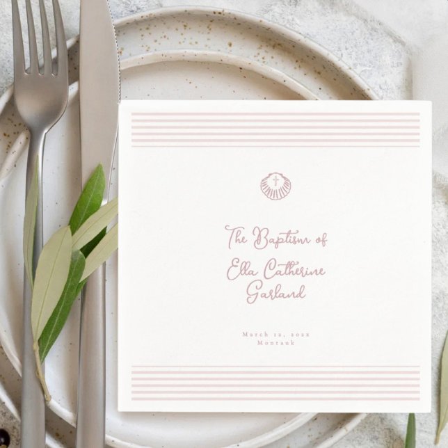 Serviette En Papier Serviettes de célébration de baptême blush blanc m (Créateur téléchargé)