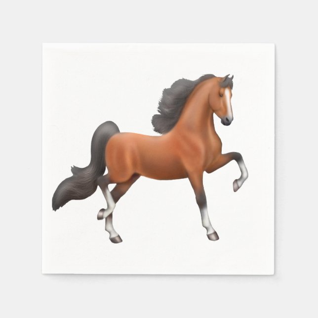 Serviette En Papier Serviettes de Cheval Saddlebed Bay American (Devant)