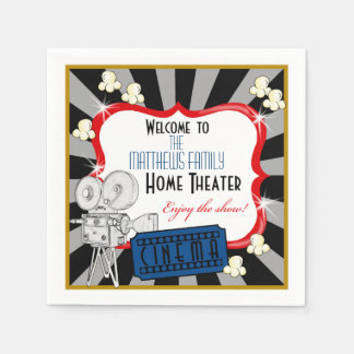 Serviette En Papier Serviettes de cinéma maison personnalisées