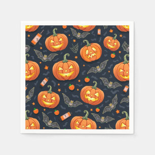 Serviette En Papier Serviettes de citrouille Halloween