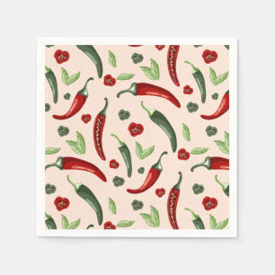Serviette En Papier Serviettes de cocktail à motif de chili Fête amu
