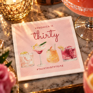 Serviette En Papier Serviettes de cocktail aquarelle pour 30e annivers