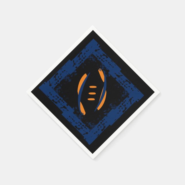 Serviette En Papier Serviettes de cocktail bleu/orange/noir (Coin)