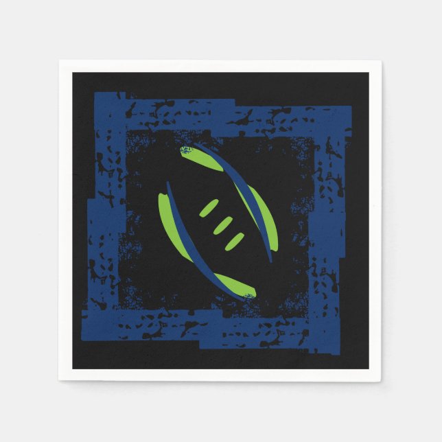 Serviette En Papier Serviettes de cocktail bleu/vert/noir (Devant)