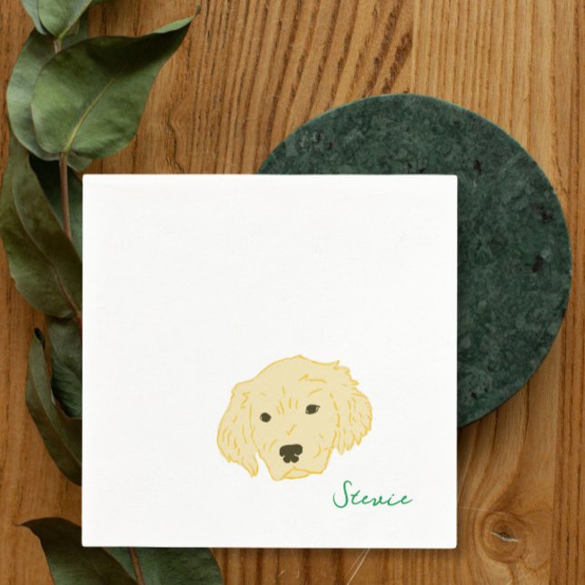 Serviette En Papier Serviettes de cocktail Chien Retriever doré (Créateur téléchargé)