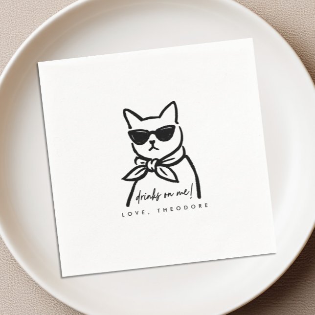 Serviette En Papier Serviettes de cocktail Cool Cat (Créateur téléchargé)