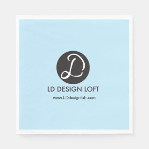 Serviette En Papier Serviettes de cocktail customisées en logo bleu po