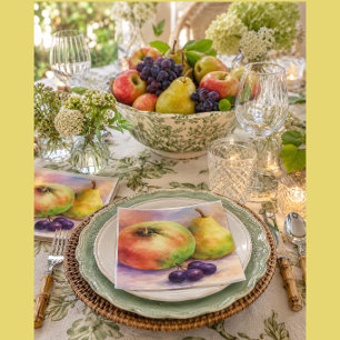 Serviette En Papier Serviettes de cocktail de fruits de ferme rustique