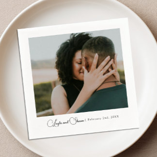 Serviette En Papier Serviettes de cocktail de mariage avec photo de fi