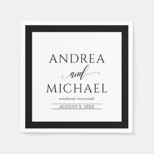 Serviette En Papier Serviettes de cocktail de mariage Calligraphie L