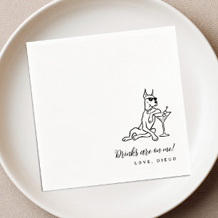 Serviette En Papier Serviettes de cocktail de mariage Doberman Drinks