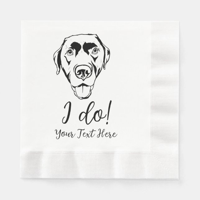Serviette En Papier Serviettes de cocktail de mariage pour Labrador ch (Devant)