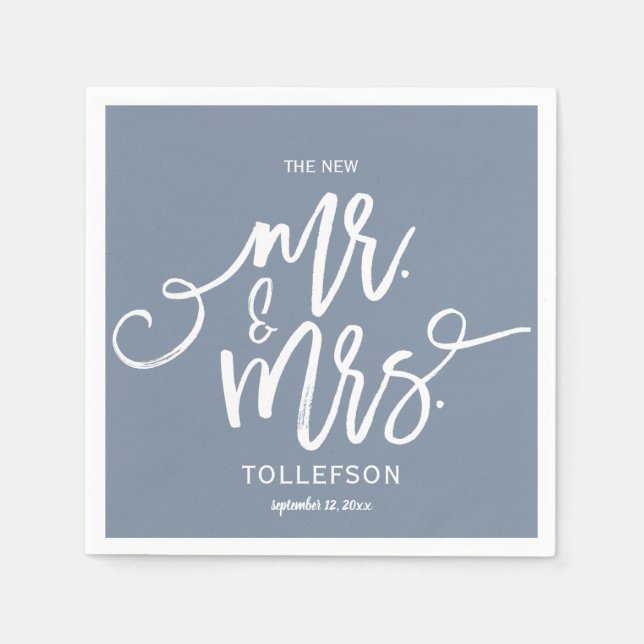 Serviette En Papier Serviettes de cocktail de mariage | Typographie (B (Devant)