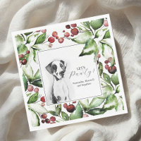 Serviettes de cocktail de Noël pour portrait d'ani