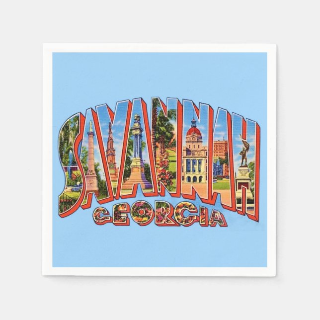 Serviette En Papier Serviettes de cocktail de Savannah Géorgie (Devant)