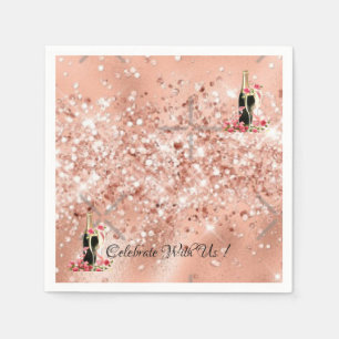 Serviette En Papier Serviettes de cocktail élégantes rose champagne po