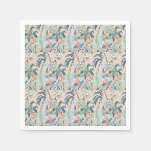 Serviette En Papier Serviettes de cocktail en toile de palmier rose, S