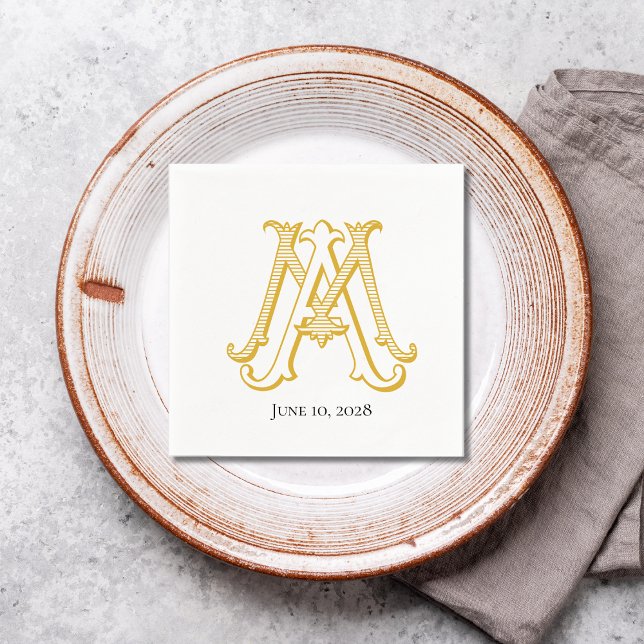Serviette En Papier serviettes de cocktail MA ou AM monogram (Créateur téléchargé)