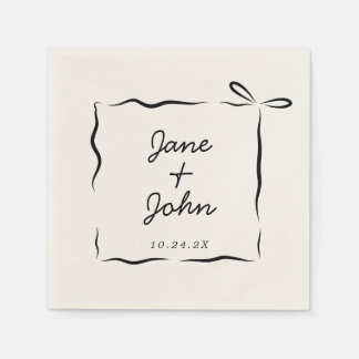 Serviette En Papier Serviettes de cocktail Mariage Bow à main