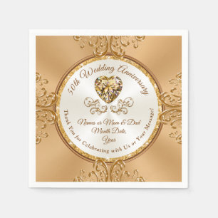 Serviette En Papier Serviettes de cocktail personnalisées du 50e anniv