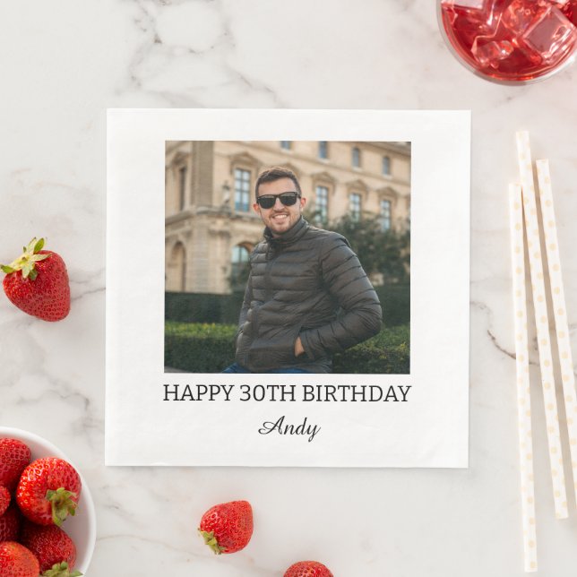 Serviette En Papier Serviettes de cocktail personnalisées pour fête d' (En situation)