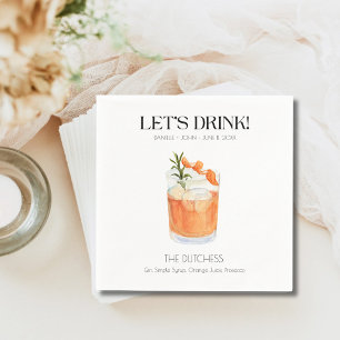 Serviette En Papier Serviettes de cocktail personnalisées pour mariage