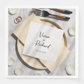 Serviette En Papier Serviettes de cocktail personnalisées pour mariage