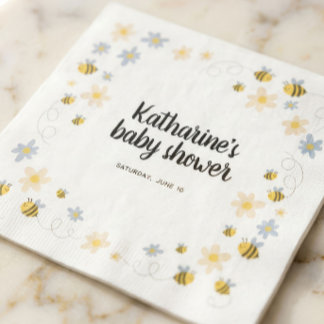 Serviette En Papier Serviettes de cocktail pour Baby Shower Bumble Bee