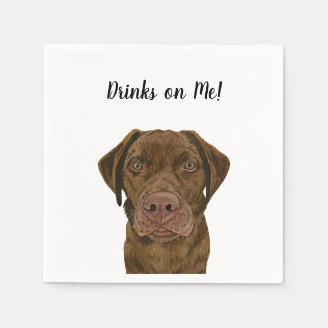 Serviette En Papier Serviettes de cocktail pour chien (Devant)
