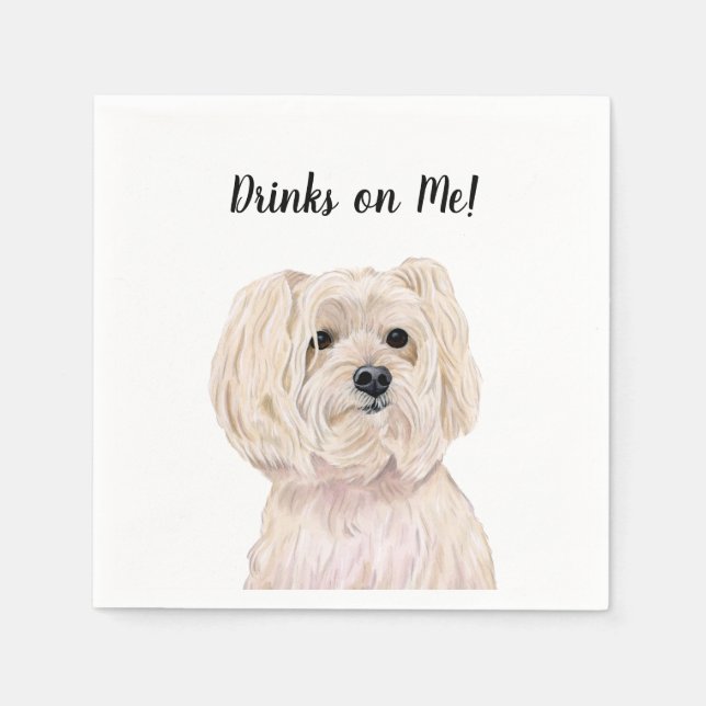 Serviette En Papier Serviettes de cocktail pour chien (Devant)