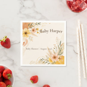 Serviette En Papier Serviettes de cocktail pour fête Bohème Florale Su
