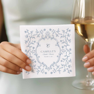 Serviette En Papier Serviettes de cocktail pour la douche de mariée Bl