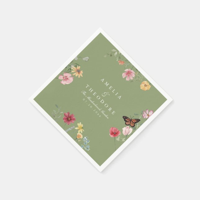 Serviette En Papier Serviettes de cocktail pour mariage au jardin papi (Coin)