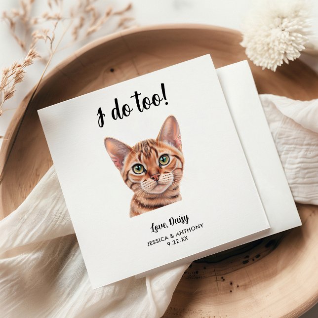 Serviette En Papier Serviettes de cocktail pour mariage de chat (Créateur téléchargé)