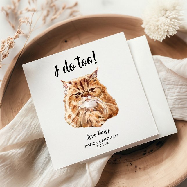 Serviette En Papier Serviettes de cocktail pour mariage de chat (Créateur téléchargé)