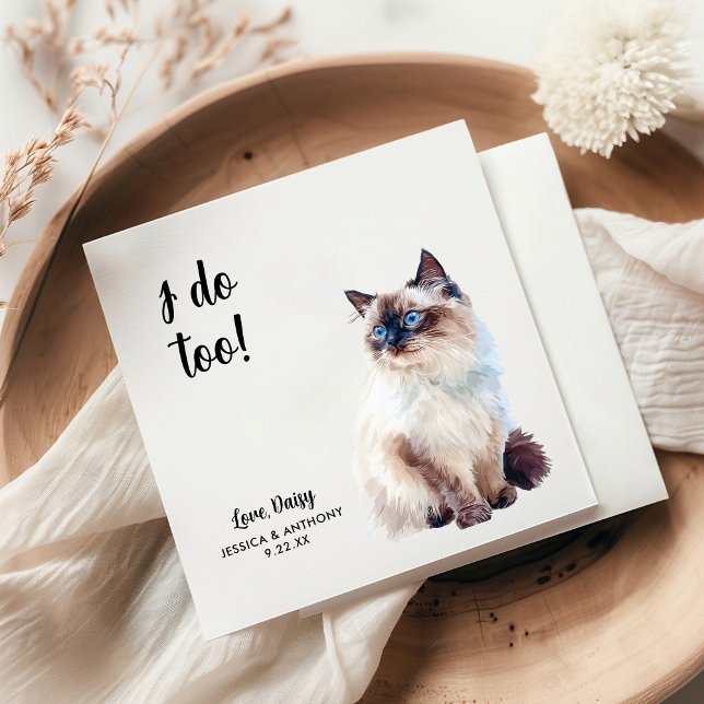 Serviette En Papier Serviettes de cocktail pour mariage de chat (Créateur téléchargé)