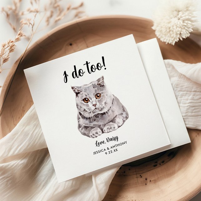 Serviette En Papier Serviettes de cocktail pour mariage de chat (Créateur téléchargé)