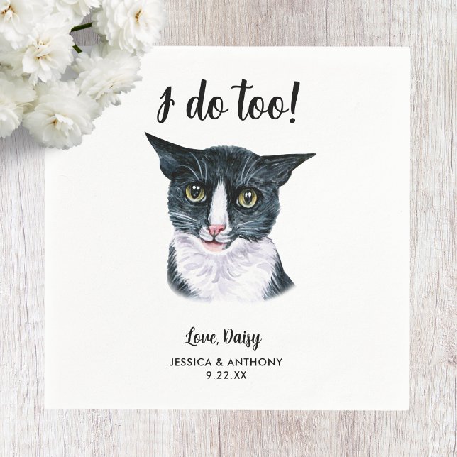 Serviette En Papier Serviettes de cocktail pour mariage de chat (Créateur téléchargé)