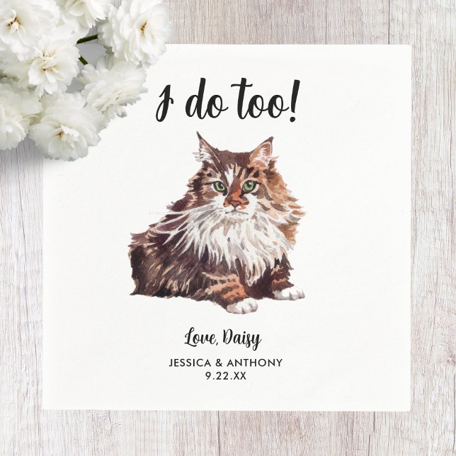 Serviette En Papier Serviettes de cocktail pour mariage de chat (Créateur téléchargé)