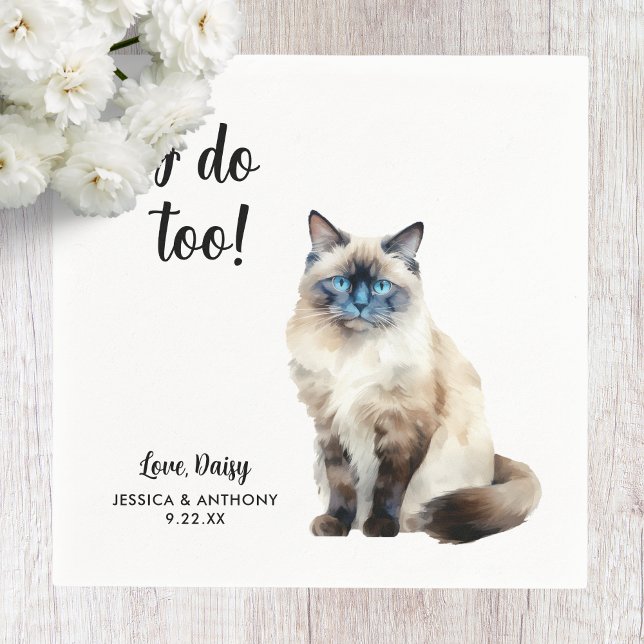 Serviette En Papier Serviettes de cocktail pour mariage de chat (Créateur téléchargé)