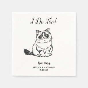 Serviette En Papier Serviettes de cocktail pour mariage de chat modern